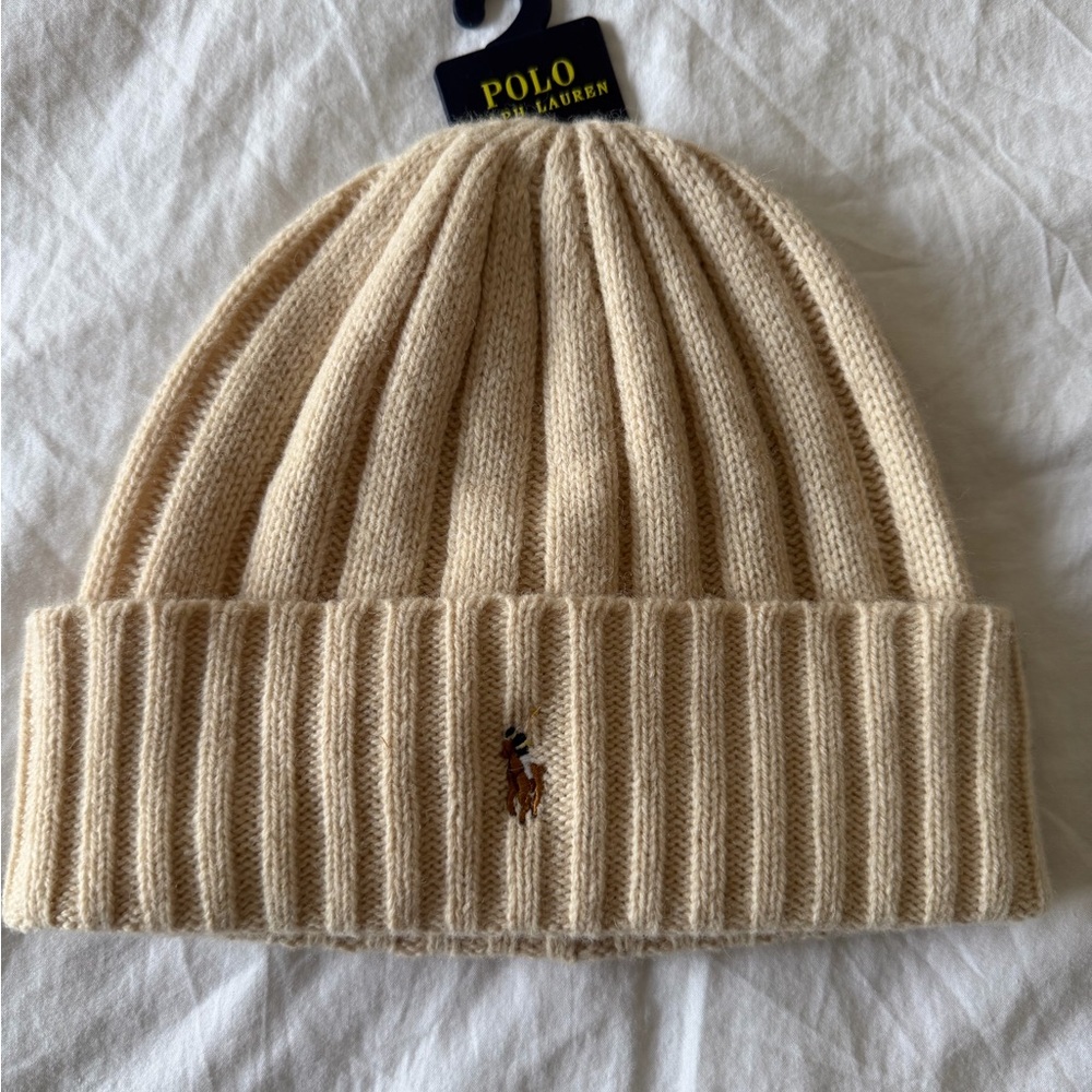 Polo by Ralph Lauren Tan Knit Beanie